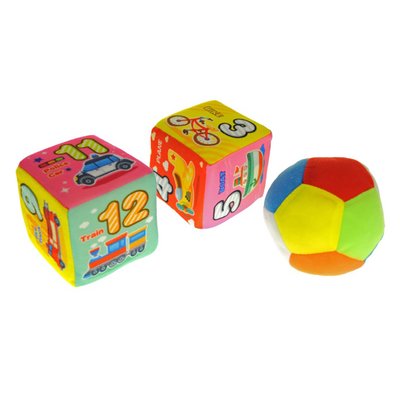 Набір м'яких кубиків 0648-41B 2 кубика + м'ячик 0648-41B фото