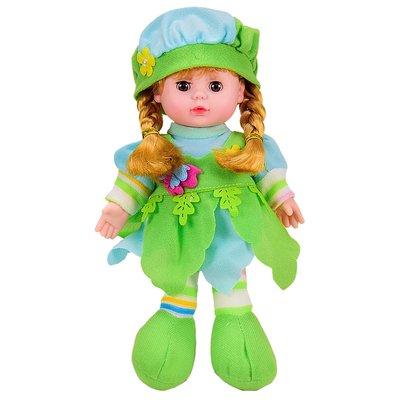 Кукла музыкальная LY3015-6 мягконабивная на Английском 29см, LY3015-6(Green) фото