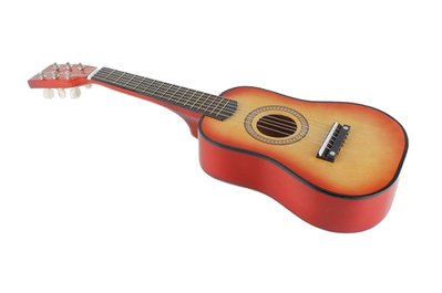 Игрушечная гитара с медиатором M 1369 деревянная 1369Orange фото
