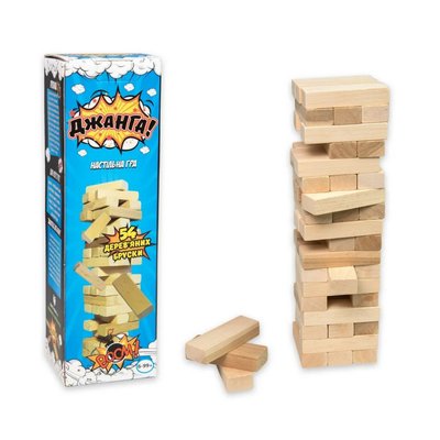 Розважальна гра "Джанга" 30770, 54 бруски, дерев'яна, українською мовою 30770 фото