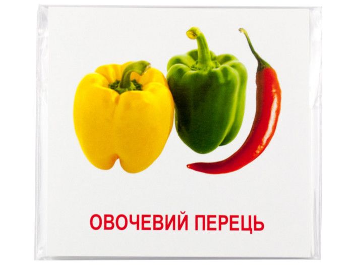 Розвиваючі картки "Овочі" (110х110 мм) 65798 укр. /англ. мовою 65798 фото