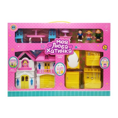 Ігровий набір Ляльковий будиночок Bambi WD-926-AB меблі та 3 фігурки WD-926A(Yellow) фото
