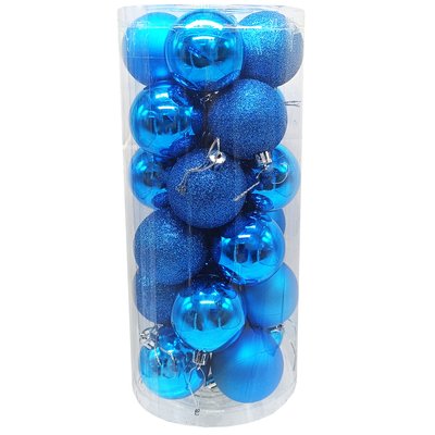 Набір ялинкових іграшок "Кулі" 6279-1, 24 шт 6279-1(Light-Blue) фото