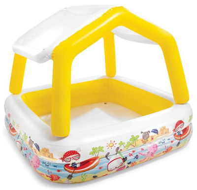 Детский надувной бассейн 57470 со съемной крышей 157-122 см 57470(Yellow) фото