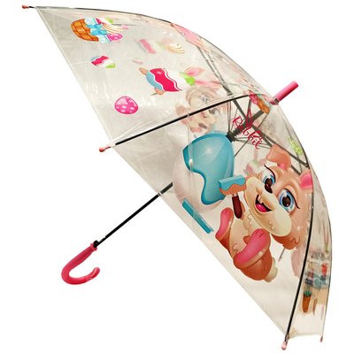Зонт детский UM14104 прозрачный 66 см UM14104(Pink) фото