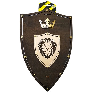 Сувенірний дерев'яний щит «ЛЕВ Венге» LION 47х30 см LION фото