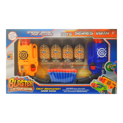 Набор игрушечного оружия на поролоновых пулях FX5068-78 банки в наборе FX5068-78(Yellow-Blue) фото