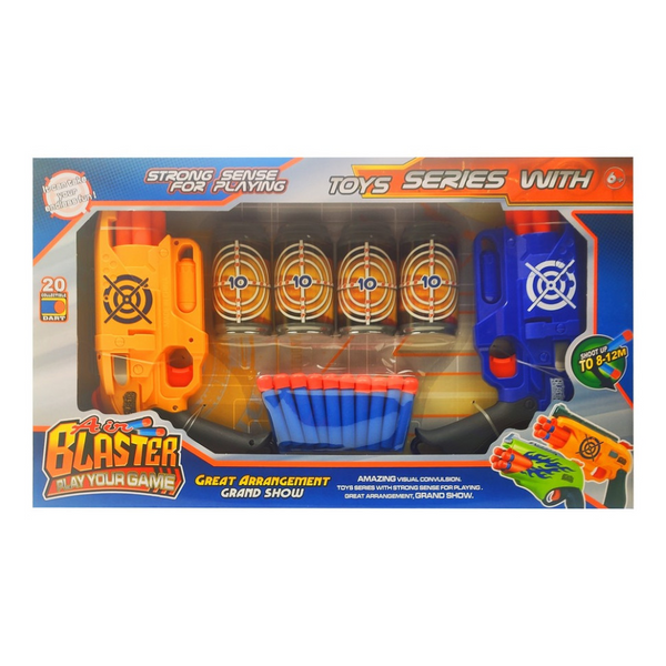 Набір іграшкової зброї на поролонових кулях FX5068-78 банки в наборі FX5068-78(Yellow-Blue) фото