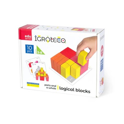 Дитячі дерев'яні кубики "Частини та ціле" Igroteco 900460 20 кубиків 900460 фото
