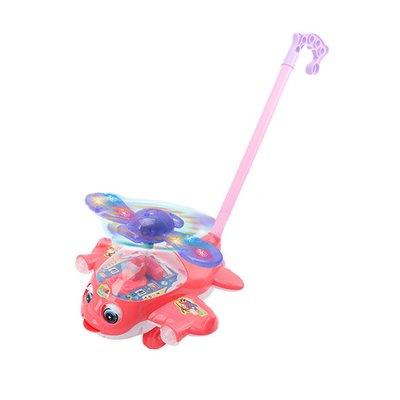 Іграшкова каталочка на паличці Вертоліт 8555B крутиться пропелер 8555B(Pink) фото