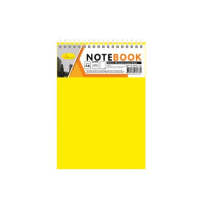 Блокнот А6 В-БП6-80, 80 листів, пружина зверху В-БП6-80(Yellow) фото