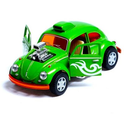 Машинка металлическая инерционная Volkswagen Beetle Custom Dragracer Kinsmart KT5405W 1:32 KT5405W(Green) фото
