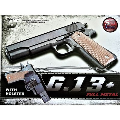 Дитячий пістолет "Colt M1911 Classic" Galaxy G13+ Метал-пластик з кобурою чорний G13+ фото