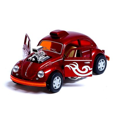 Машинка металлическая инерционная Volkswagen Beetle Custom Dragracer Kinsmart KT5405W 1:32 KT5405W(Red) фото