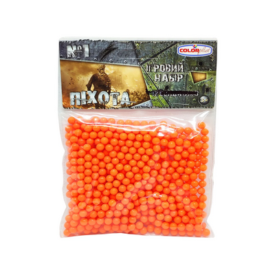 Пластикові кульки (кульки) для дитячої зброї 1-153, 6 мм 500 шт 1-153(Orange) фото