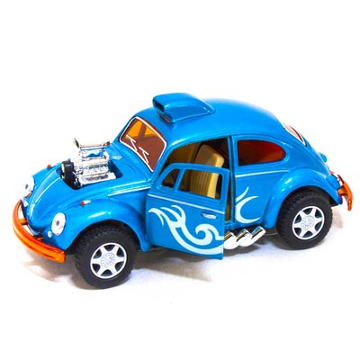 Машинка металлическая инерционная Volkswagen Beetle Custom Dragracer Kinsmart KT5405W 1:32 KT5405W(Light-Blue) фото