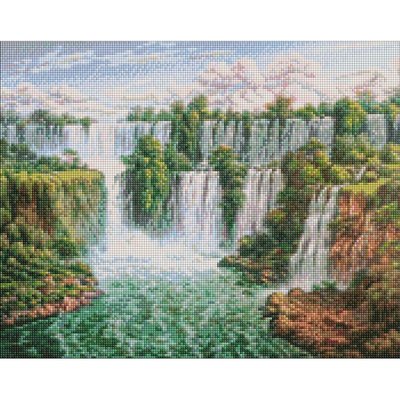 Алмазна мозаїка "Живописний водоспад" ©Сергій Лобач Ідейка AMO7278 40х50 см AMO7278 фото
