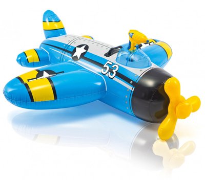 Детский плотик для плавания Самолетик 57537 с водяным пистолетом 57537(Blue) фото