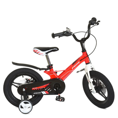 Велосипед дитячий PROF1 LMG14233 14 дюймів, червоний LMG14233 фото