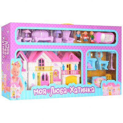 Іграшковий будиночок для ляльок WD-922 з меблями і машинкою WD-922(Blue) фото