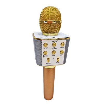 Караоке микрофон WSTER WS-1688(Gold) Bluetooth, золотой WS-1688(Gold) фото