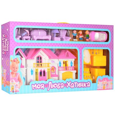 Іграшковий будиночок для ляльок WD-922 з меблями і машинкою WD-922(Yellow) фото