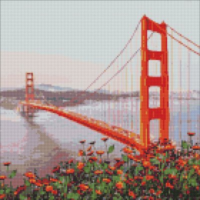 Алмазна мозаїка "Ранковий Сан-Франциско" Ідейка AMO7177 40х40 см AMO7177 фото