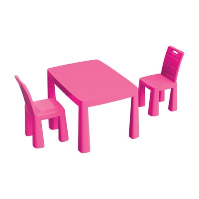 Дитячий пластиковий Стіл і 2 стільці 04680/3 рожевий 04680/3 фото