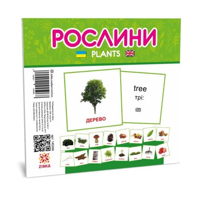 Розвиваючі дитячі картки Рослини 145596 українською та англійською 145596 фото