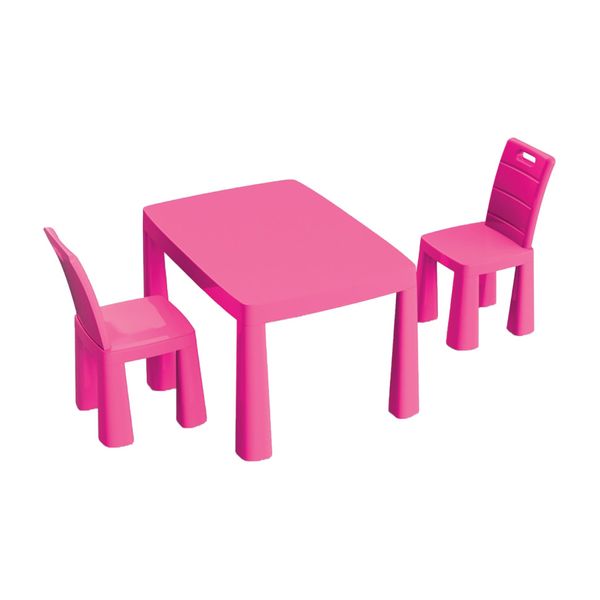 Дитячий пластиковий Стіл і 2 стільці 04680/3 рожевий 04680/3 фото