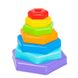 Іграшка розвиваюча "Райдужна пірамідка" 39354, 6 деталей і платформа 39354 фото 1