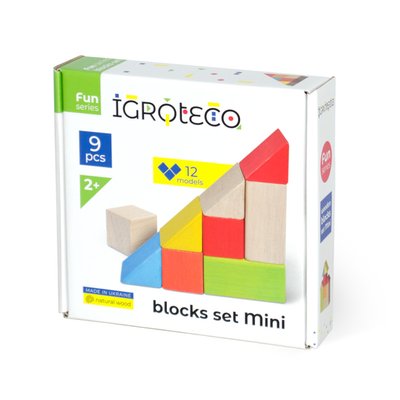 Дитячі дерев'яні кубики Igroteco 900163 кольорові 900163 фото