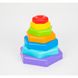 Іграшка розвиваюча "Пірамідка-веселка" 39363, 6 деталей + платформа 39363 фото 1