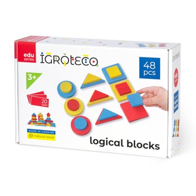 Навчальний набір "Логічні блоки Дьєнеша" Igroteco 900408, 48 деталей 900408 фото