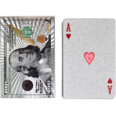 Игральные карты "Доллар" 14-99 серебристые 54 шт 14-99 фото
