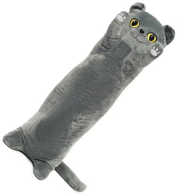 М'яка іграшка "Кіт батон" K15312 сірий, 100 см K15312 фото