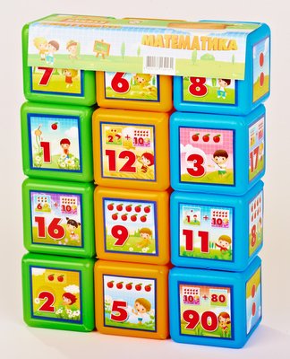 Детские развивающие кубики "Математика" 09052, 12 шт. в наборе 09052 фото