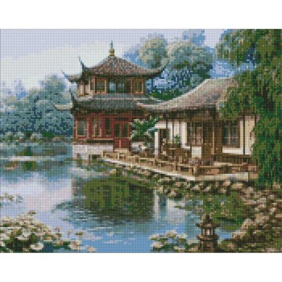 Алмазна мозаїка "Китайський будиночок" ©Сергій Лобач Ідейка AMO7342 40х50 см AMO7342 фото
