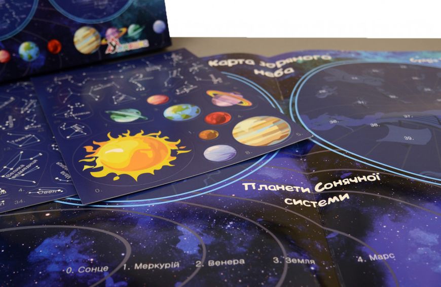 Гра з багаторазовими наклейками "Карта зоряного неба" KP-007 укр. мовою KP-007 фото