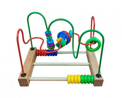 Розвиваюча іграшка каталка з лабіринтом MD 1241 дерев'яна MD 1241-3 фото