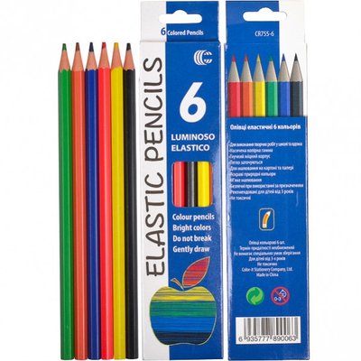Детские карандаши для рисования CR755-6 Luminoso elastico "С", 6 цветов CR755-6 фото