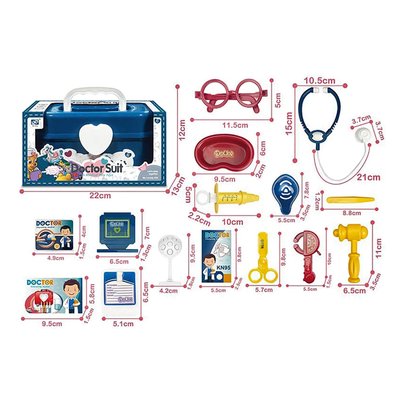 Іграшковий набір лікаря 8812-1, шприц, стетоскоп, окуляри, аксесуари 8812-1(Blue) фото