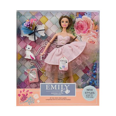 Лялька Emily QJ077B з букетом і аксесуарами QJ077B(Pink) фото