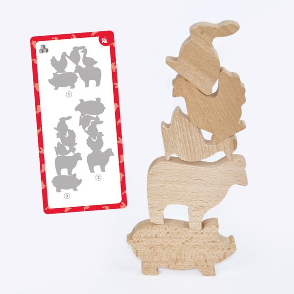 Дерев'яний ігровий набір "Фігурки тварин" Igroteco 900521, 17 деталей 900521 фото