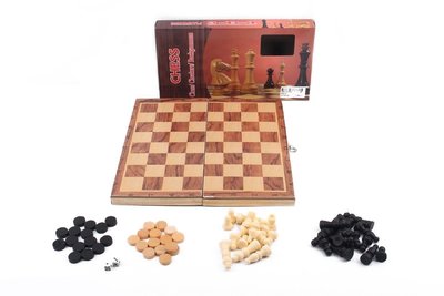Деревянные Шахматы S2416 с нардами и шашками S2416 фото