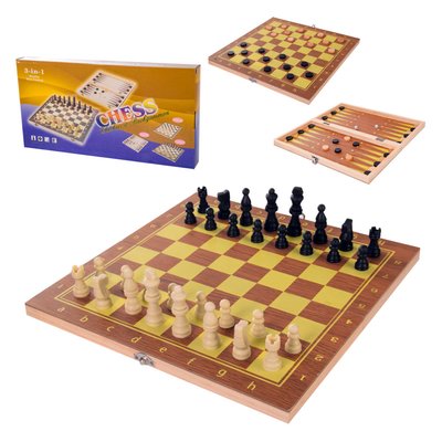 Ігровий набір 3 в 1 Шахи 623A, шахи, шашки, нарди, дерево-пластик 623A фото