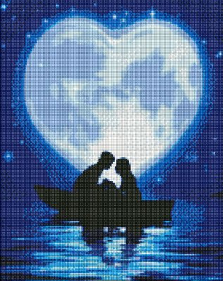 Алмазна мозаїка "Поцілунок під місяцем" Ідейка AMO7234 40х50 см AMO7234 фото