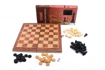 Дерев'яні Шахи S3031 з шашками і нардами S3031 фото