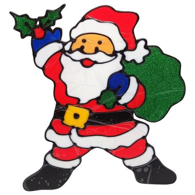 Силіконова наклейка на скло "Санта Клаус з мішком" 13-64-03, 20 х 25 см 13-64-03 фото