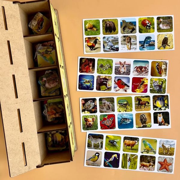 Настільна розвиваюча гра "Види тварин" Ubumblebees (ПСФ110) PSF110 комодик-сортер PSF110 фото